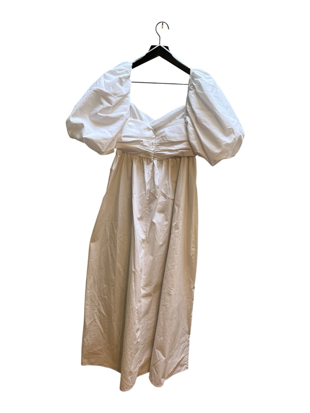 Zara White Square-Neck Puff Sleeve Maxi Dress -size large - Picture 5 of 15